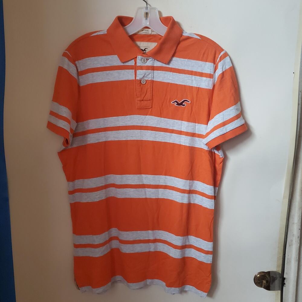 Hollister Surfer’s Fit Striped Short Sleeve Polo Shirt Men’s Large L